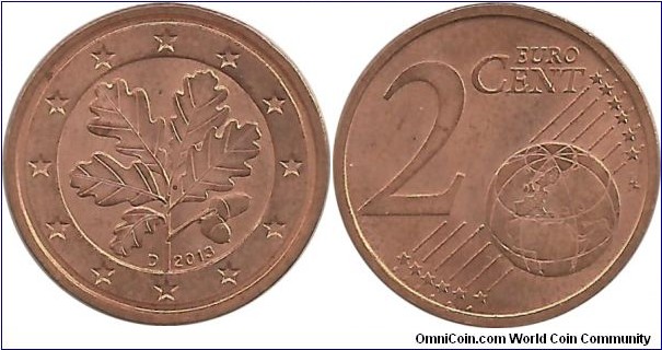 Germany 2 Eurocent 2013D