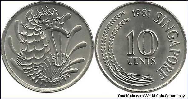 Singapore 10 Cents 1981