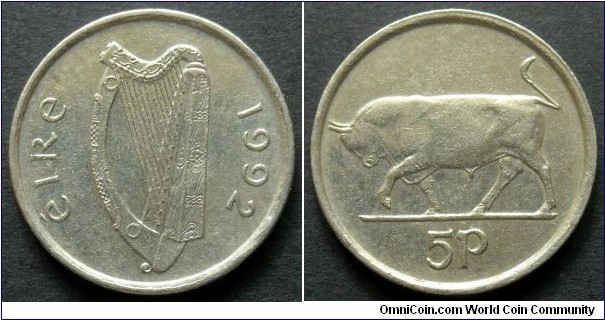 Ireland 5 pence.
1992