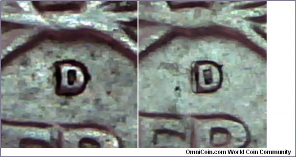 Double die (?), the right D is like overstruck.
