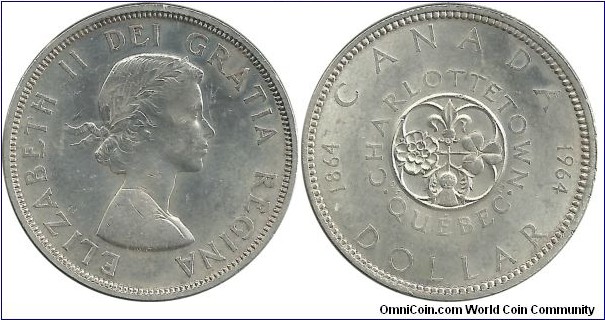 Canada 1 Dollar 1964 - 100th Year of Charlottetown
