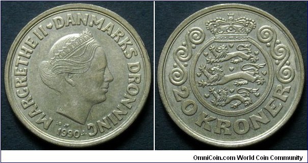 Denmark 20 kroner.
1990