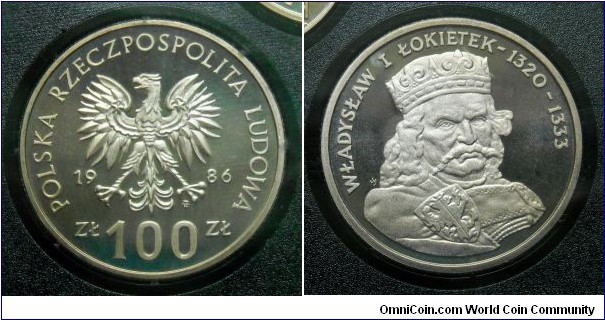 Poland 100 złotych.
King Władysław I Łokietek. Proof from 1986 mint set. 
Mintage: 5.000 pieces.