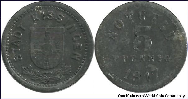 Germany-Notgeld 5 Pfennig 1917 - Kissingen (Bavaria)