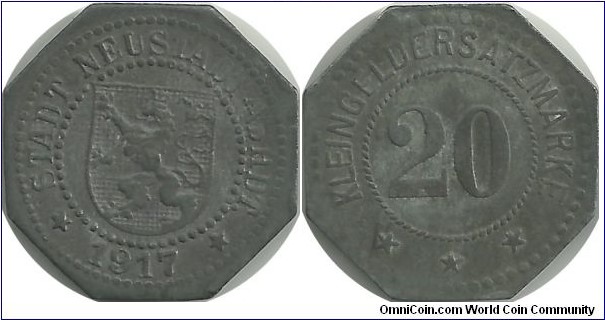 Germany-Notgeld 20 Pfennig 1917 - Neustadt A/D Haardt (Pfalz) 