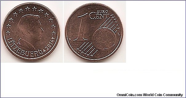 1 Euro cent
KM#75
2.3000 g., Copper Plated Steel, 16.25 mm. Ruler: Henri Obv: coin bear the profile of His Royal Highness Grand Duke Henri. It also bear the year of issue and the word 