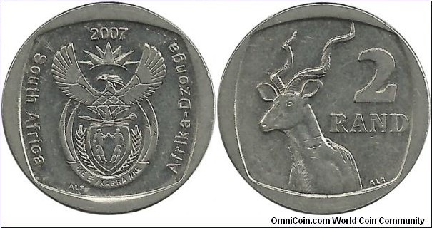SouthAfrica 2 Rand 2007 (English-Tsonga)
