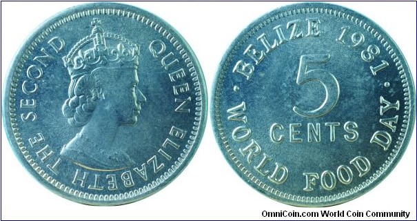 Belize(British)5Cents-WorldFoodDay-km64-1981