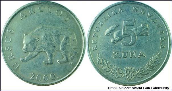 Croatia5Kuna-UrsusArctos-km23-2000