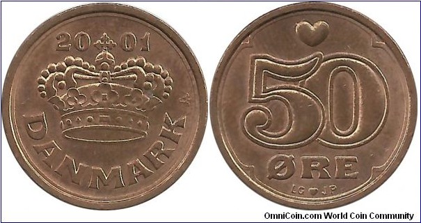 Denmark 50 Øre 2001