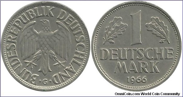 Germany-West 1 DeutscheMark 1966G