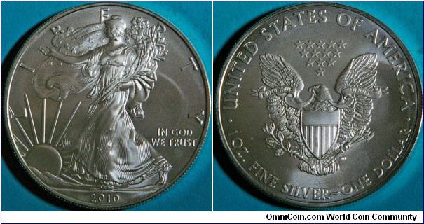 American Silver Eagle (Walking Liberty) 1 Dollar Bullion Coin. 40.5 mm