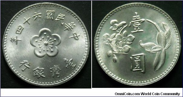 Taiwan 1 yuan.
1975