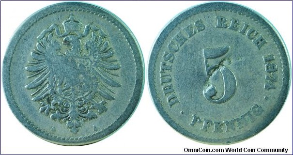 Germany(Reich)5Pfennig-km3-1874