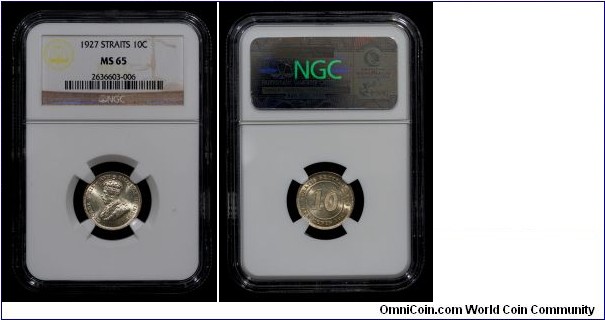 Kg George V 10ct
Silver. NGC MS65