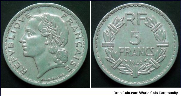 France 5 francs.
1946
