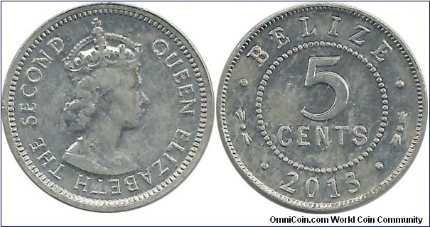 Belize 5 Cents 2013