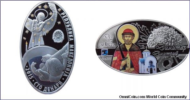 100 Denars - Angel's day - Dmitry - 28.28 g 0.925 silver Proof - mintage 5,000