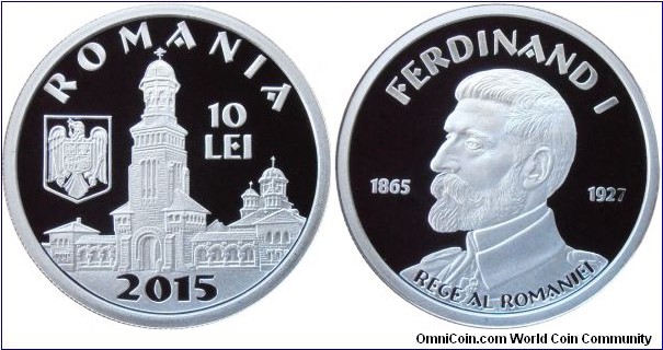 10 Lei - 150 years of the birth of the King Ferdinand I - 31.1 g 0.999 silver Proof - mintage 400 pcs only