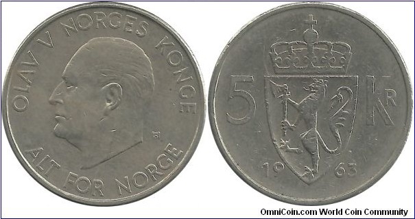 Norway 5 Kroner 1963