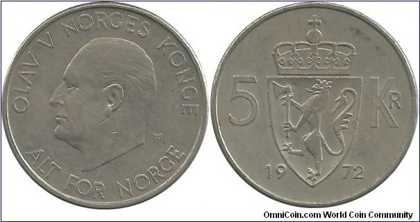 Norway 5 Kroner 1972