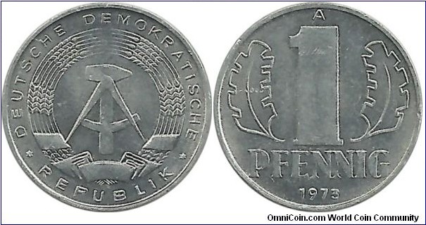 DDR 1 Pfennig 1973A