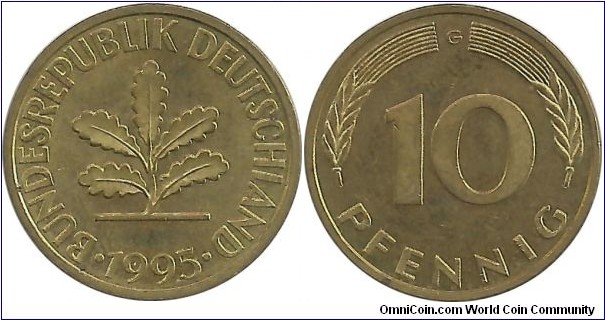 Germany 10 Pfennig 1995G