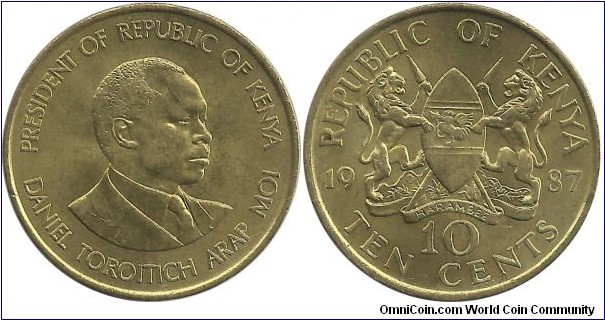 Kenya 10 Cents 1987