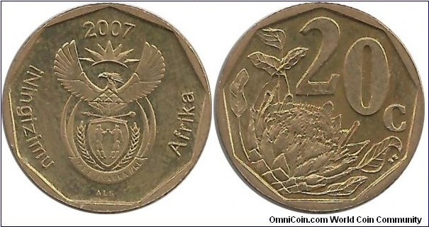 SouthAfrica 20 Cents 2007 (Zulu)