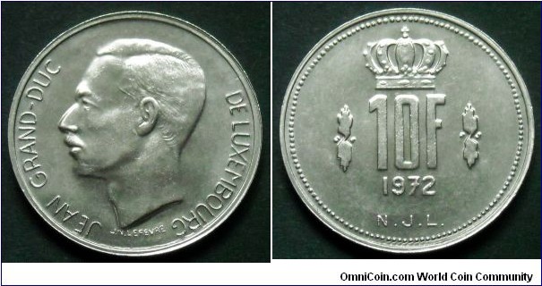 Luxembourg 10 francs.
1972