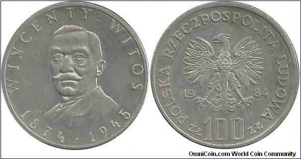 PolandComm 100 Zlotych 1984-Wincenty Witos