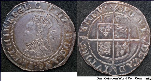 Elizabeth I 1600/159 Sixpence i.m O very rare in this grade