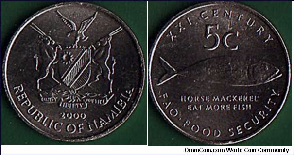 Namibia 2000 5 Cents.

F.A.O. & Millennium.