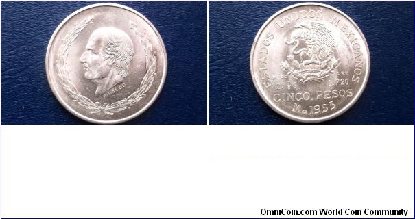 .720 Silver 1953 Mexico 5 Pesos Hidalgo Large 40mm Nice High Grade Luster Go Here:

http://stores.ebay.com/Mt-Hood-Coins