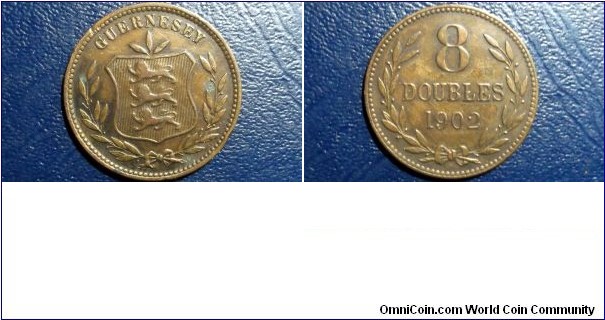 1902-H Guernsey 8 Doubles Low Mintage 232K Nice Grade Circulated Coin Go Here:

http://stores.ebay.com/Mt-Hood-Coins