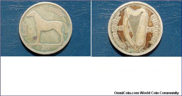 Sold !! .750 Silver 1928 Ireland Republic Horse & Harp 1/2 Crown Coin - Popular Issue - 1st Year of This Issue - Large 32.3mm Silver Coin Go Here:

http://stores.ebay.com/Mt-Hood-Coins 