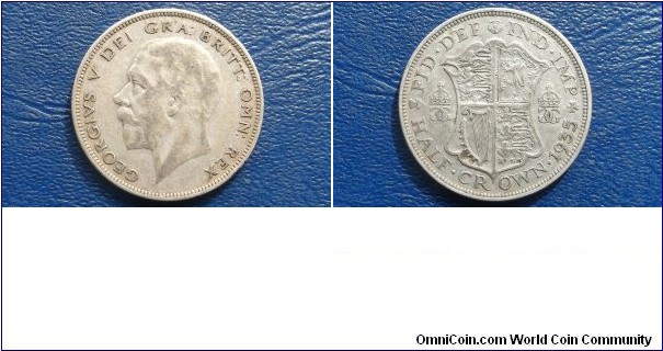 Sold !! Silver 1935 Great Britain 1/2 Crown George V Nice Toned Circ Coin Go Here:

http://stores.ebay.com/Mt-Hood-Coins