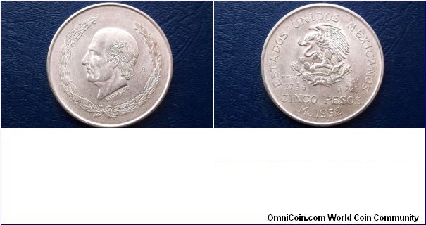 .720 Silver 1952 Mexico 5 Pesos Hidalgo Large 40mm Go Here:

http://stores.ebay.com/Mt-Hood-Coins Nice High Grade Coin