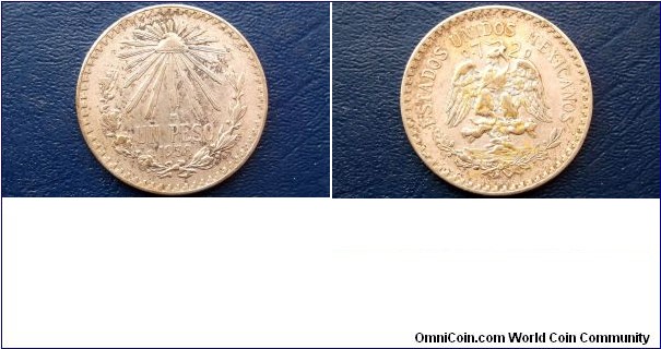 .720 Silver 1938 Mexico Peso KM#455 Cap & Rays Type Nice Grade Coin Go Here: http://stores.ebay.com/Mt-Hood-Coins