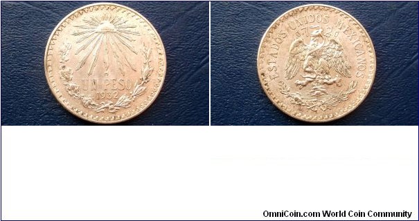 .720 Silver 1932 Mexico Peso KM#455 Cap & Rays Type Nice Grade Coin Go Here: http://stores.ebay.com/Mt-Hood-Coins