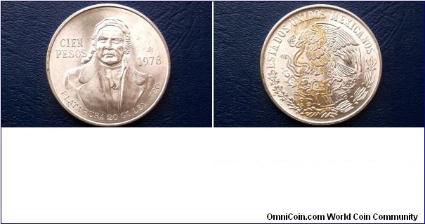 Sold !! 720 Silver 1978 Mexico 100 Cien Pesos KM# 483.2 Eagle Nice High Grade Go Here: http://stores.ebay.com/Mt-Hood-Coins