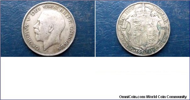 Silver 1921 Great Britain 1/2 Crown George V Nice Original Toned Circ 
Go Here:

http://stores.ebay.com/Mt-Hood-Coins