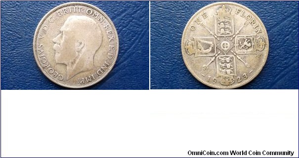 Silver 1923 Great Britain Florin 2 Shillings George V Nice Toned Circ 
Go Here:

http://stores.ebay.com/Mt-Hood-Coins