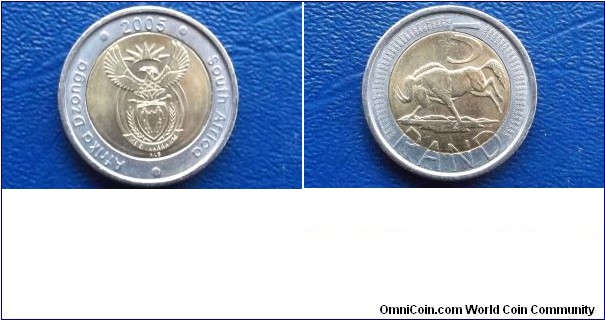 2005 South Africa 5 Rand Bi-Metallic Gem BU Wildebeest Issue Nice Coin 
Go Here:

http://stores.ebay.com/Mt-Hood-Coins