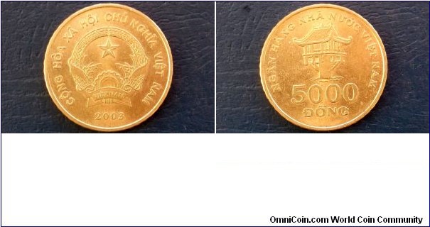 2003 Viet Nam Socialist Republic 5000 Dong High Grade Pagoda 25mm Brass Coin 
Go Here:

http://stores.ebay.com/Mt-Hood-Coins