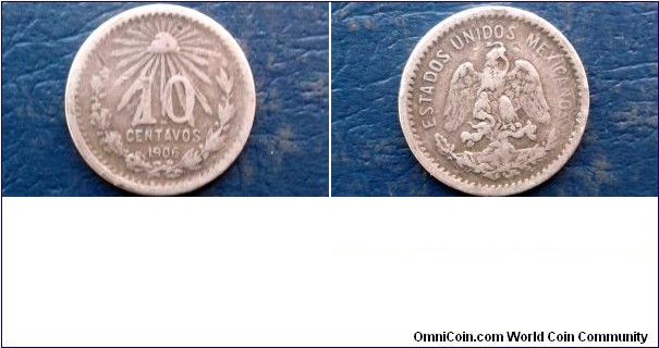 Silver 1906 Mexico 10 Centavos KM#428 Eagle Snake Toned Circulated 
Go Here:

http://stores.ebay.com/Mt-Hood-Coins 