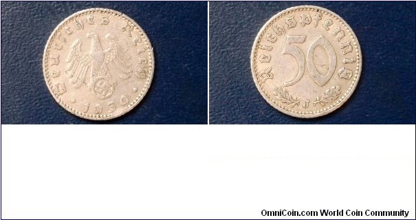 1939-J Germany Third Reich 50 Reichspfennig Semi Key Swastika Nice Grade 
Go Here:

http://stores.ebay.com/Mt-Hood-Coins