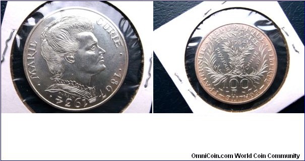 Silver 1984 France 100 Francs KM#955 50th Death Marie Curie Gem BU  Go Here:

http://stores.ebay.com/Mt-Hood-Coins