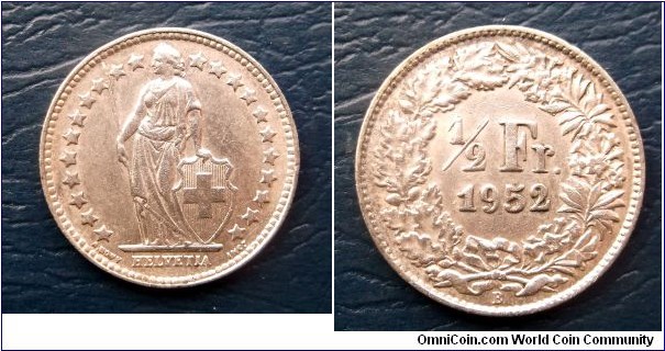 Silver 1952-B Switzerland 1/2 Franc Standing Helvetia Lance High Grade 

Go Here:

http://stores.ebay.com/Mt-Hood-Coins