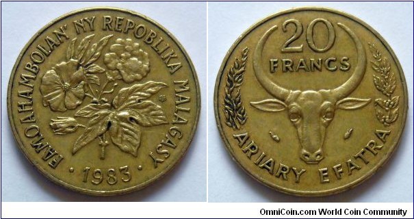 Madagascar 20 francs (4 ariary) 1983